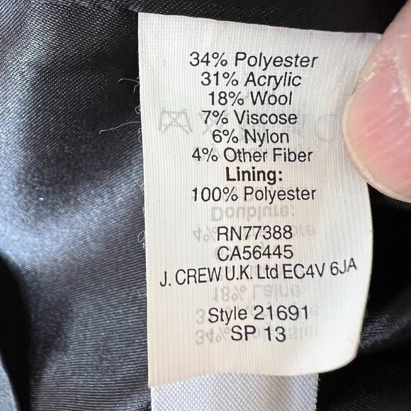 J Crew Dress Womens Size 6 Black & White Tweed Pleated Sheath Academia - Picture 15 of 16